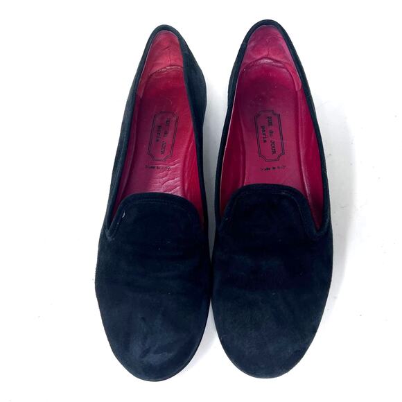 Rue du Jour Paris Loafer Womens Size 38.5 / 8 Slip on Black Suede Flat - Picture 3 of 9